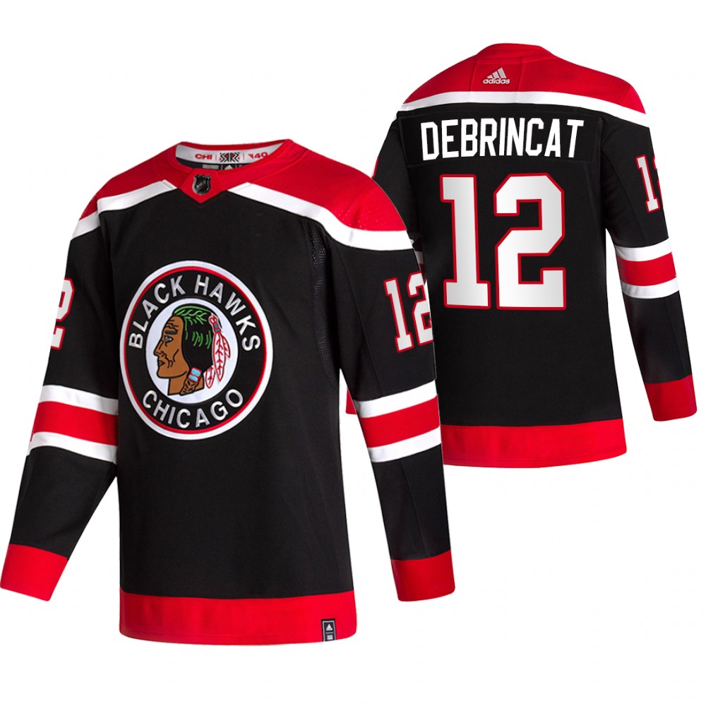 2021 Adidias Chicago Blackhawks #12 Alex DeBrincat Black Men Reverse Retro Alternate NHL Jersey->chicago blackhawks->NHL Jersey